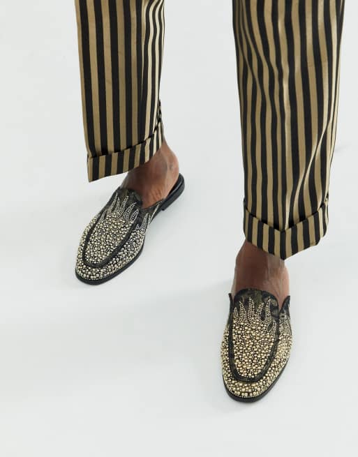 asos design mulled chunky loafers in black