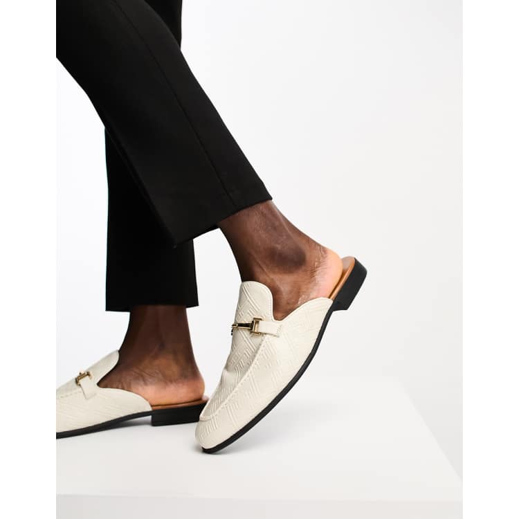 Asos design moves on sale leather mule loafers