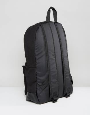branded black backpack