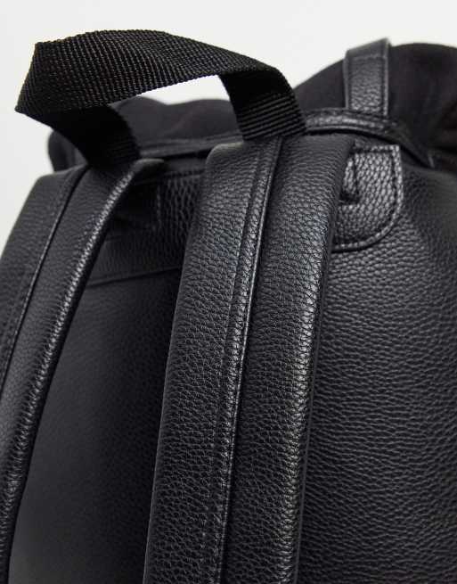 Asos black leather on sale backpack