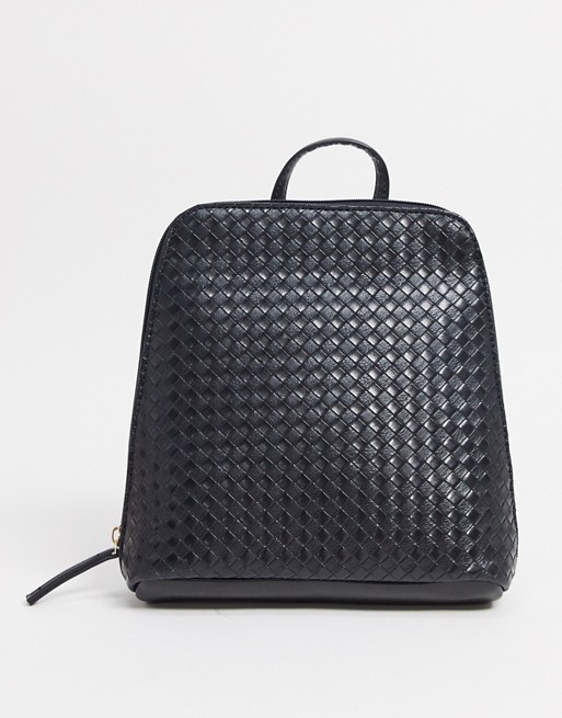 ASOS DESIGN backpack in black weave