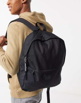 black branded backpack