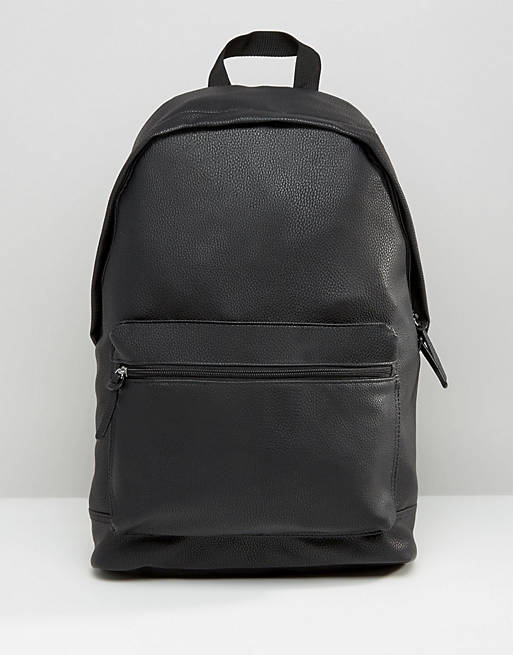 ASOS DESIGN backpack in grain faux leather