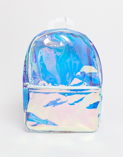 ASOS DESIGN backpack in iridescent plastic