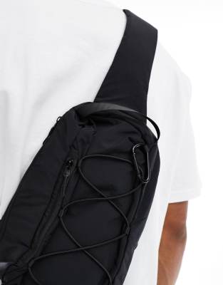 Asos Design Backpack With Drawstring Detail In Neutral