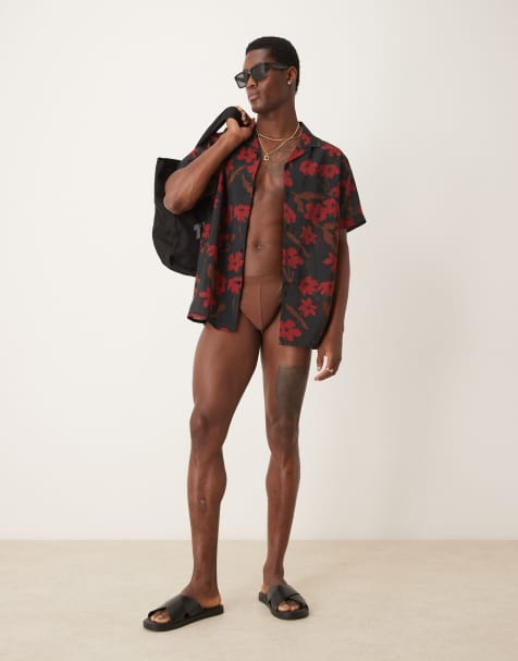 ASOS DESIGN – Badehose in Braun - view 1