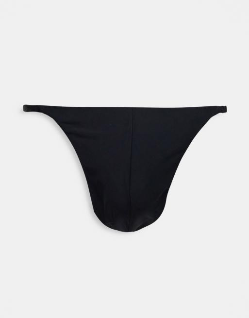 ASOS DESIGN – Badehose in Schwarz mit hohem Beinausschnitt