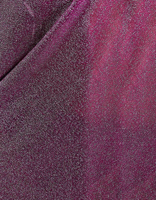 ASOS DESIGN - Badpak met uitsnijdingen en rimpeleffect in roze glitter , 3 van 4