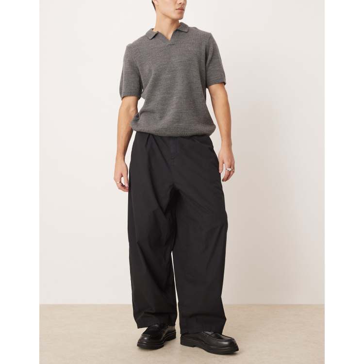 ASOS DESIGN baggy balloon pants with d ring in black | ASOS