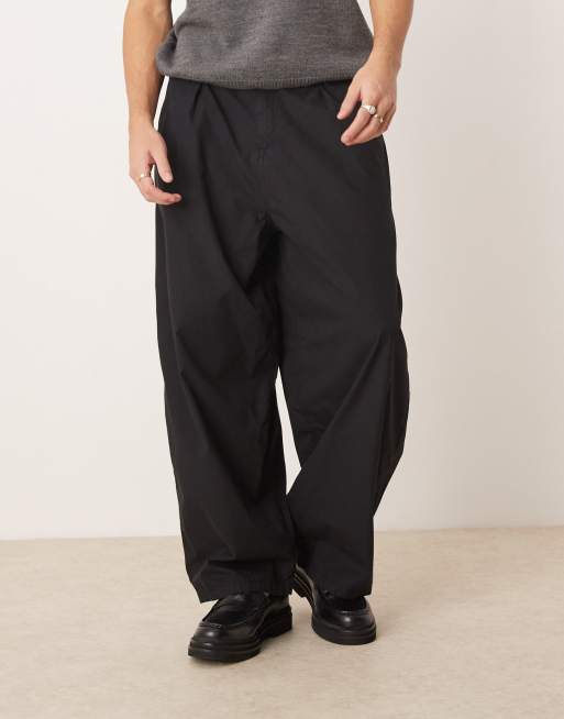 ASOS DESIGN baggy balloon pants with d ring in black | ASOS