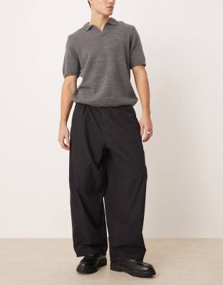 ASOS DESIGN ASOS DESIGN baggy balloon trousers with d ring in black