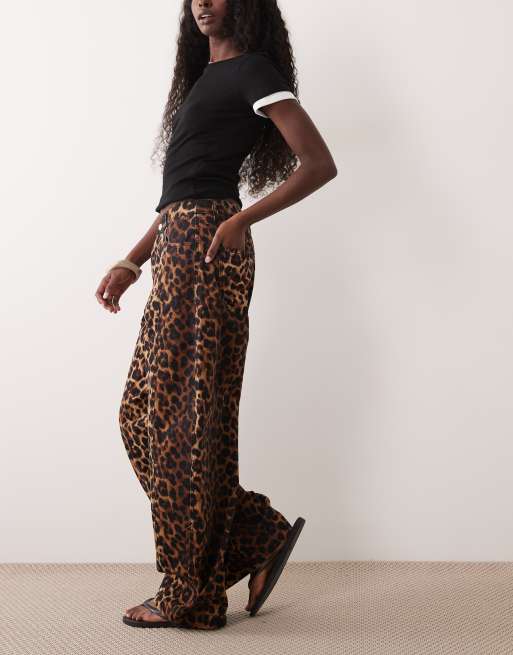 ASOS DESIGN baggy bow pants in leopard print, 2 of 5
