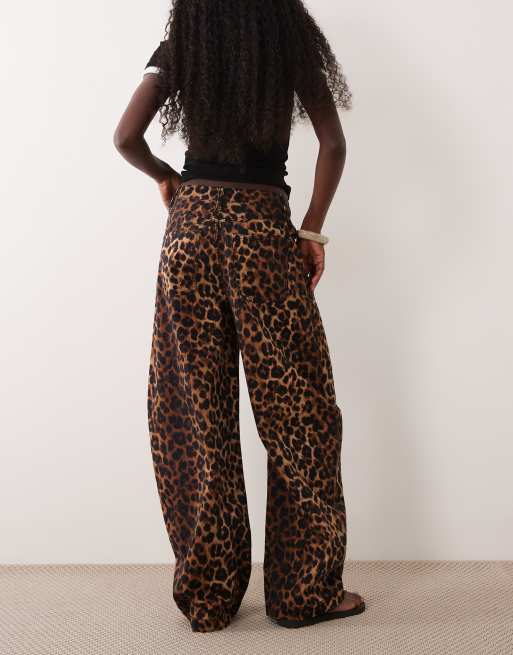 ASOS DESIGN baggy bow pants in leopard print, 3 of 5