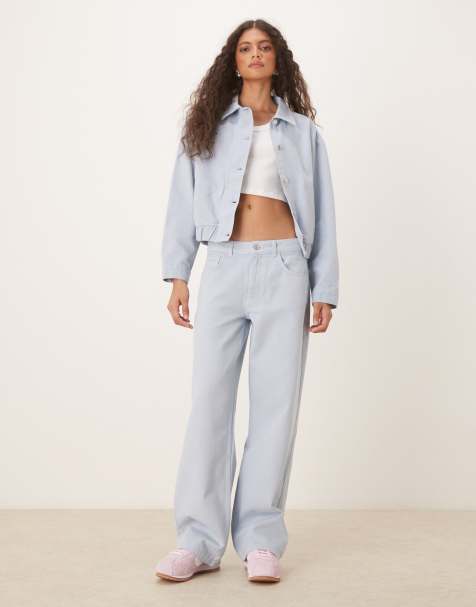 ASOS DESIGN baggy boyfriend jean in pastel blue - view 1