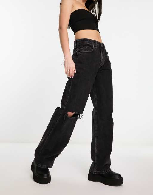 Black ripped on sale boyfriend jeans