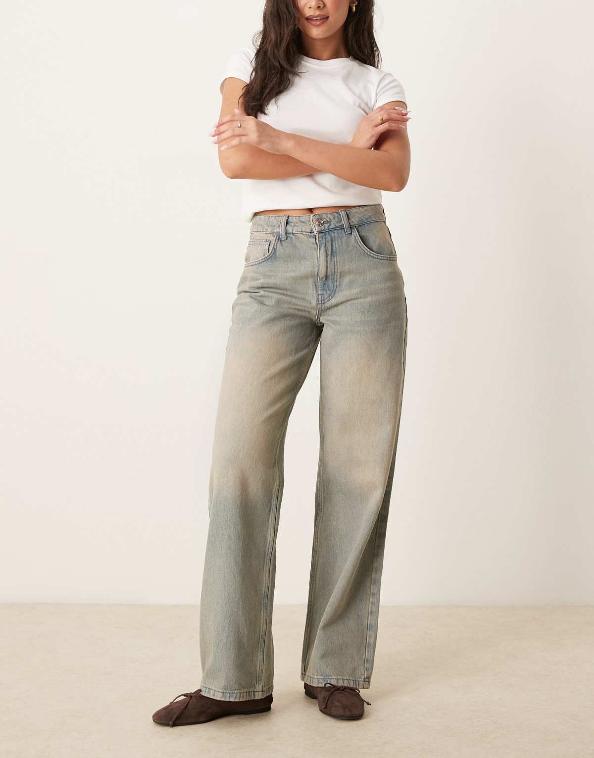 Asos design baggy boyfriend jean with rose tint