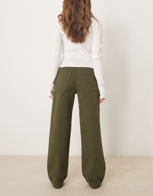ASOS DESIGN baggy boyfriend jeans in forest green