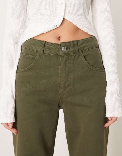 ASOS DESIGN baggy boyfriend jeans in forest green