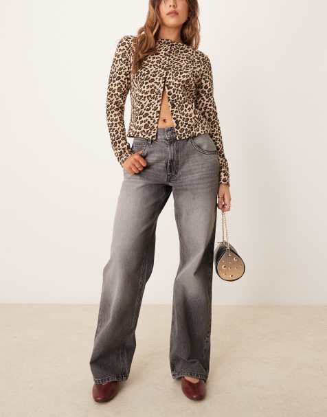 ASOS DESIGN - Baggy boyfriend jeans in grijs met wassing - view 1