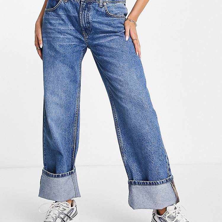 Baggy fit jeans in mid wash ASOS Herren Kleidung Hosen & Jeans Jeans Baggy & Boyfriend Jeans 