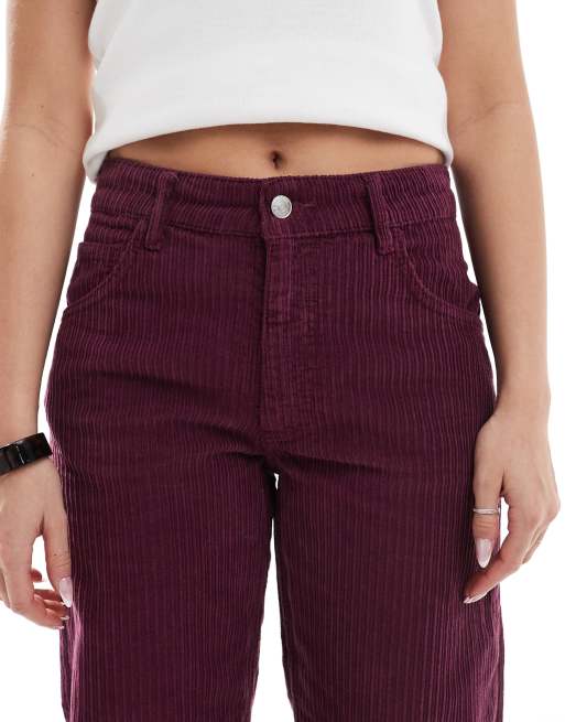ASOS DESIGN - Baggy boyfriend jeans van corduroy in bordeauxrood, 5 van 5