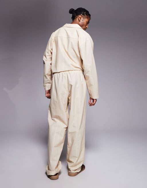 ASOS DESIGN - Baggy broek in beige strepen, deel van co-ord set, 5 van 5