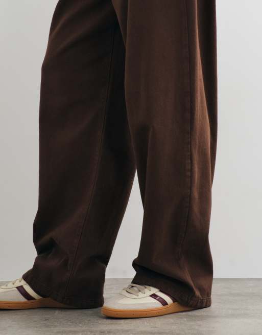 ASOS DESIGN baggy broek in bruine twill, 4 van 5