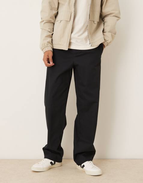 ASOS DESIGN - Baggy broek in zwart met strikceintuur - view 1