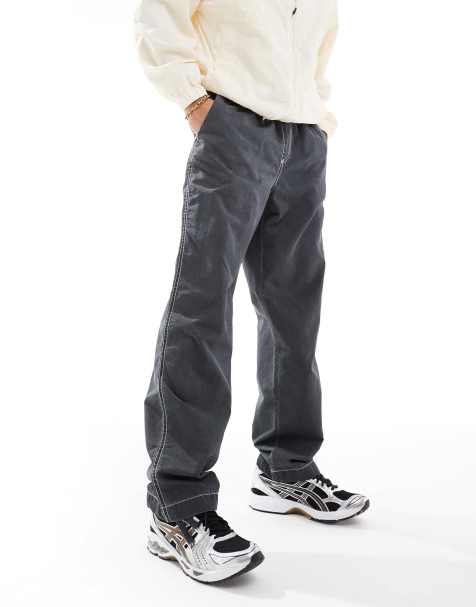 ASOS DESIGN - Baggy broek met contrasterende stiksels en wassing in grijs - view 1
