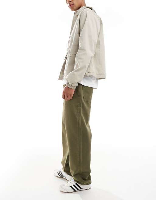 ASOS DESIGN - Baggy broek met naaddetail in kaki, 3 van 5
