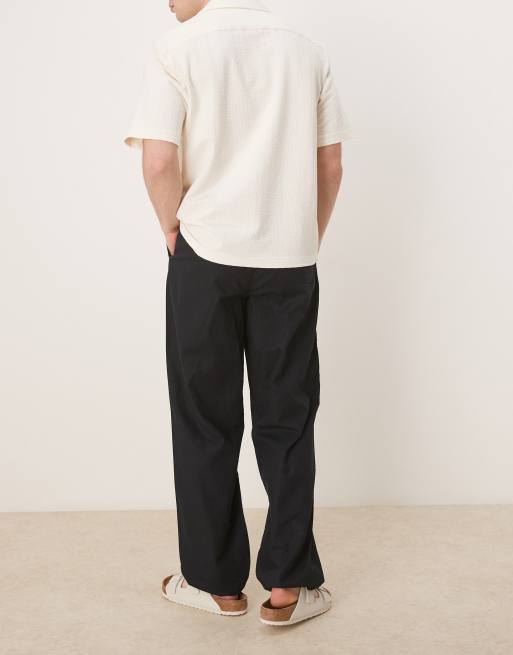 ASOS DESIGN - Baggy broek van linnenmix in zwart, 3 van 5