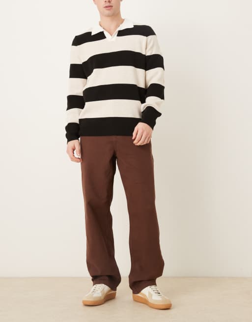 ASOS DESIGN Baggy brown twill trouser in potting soil, 2 of 5