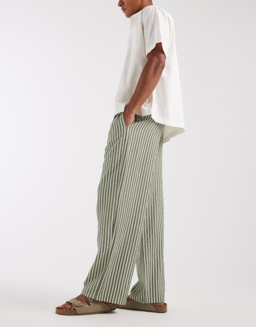 ASOS DESIGN - Baggy bukser med grønne striber, 3 af 5