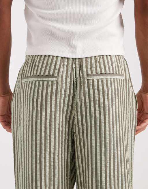 ASOS DESIGN - Baggy bukser med grønne striber, 4 af 5
