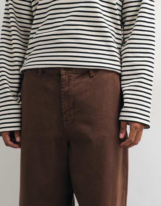 ASOS DESIGN baggy byxor i brun twill, 5 av 5