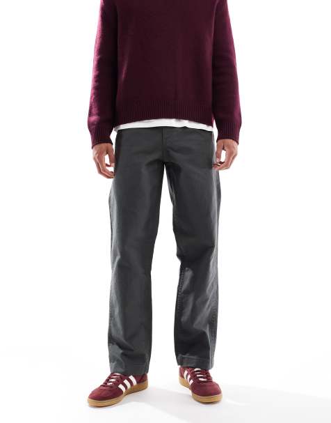 ASOS DESIGN baggy cargo pants in charcoal canvas - view 1