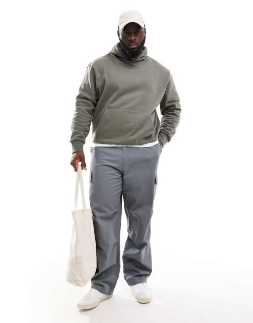 ASOS DESIGN baggy cargo pants in dark grey