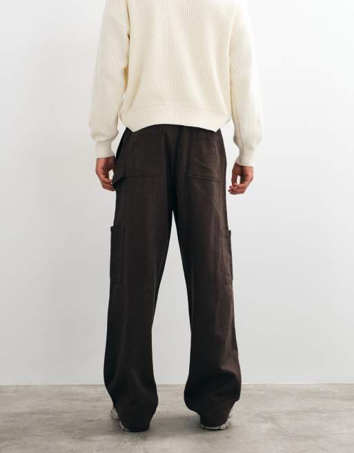 ASOS DESIGN baggy cargo pants in cream, 5 of 5