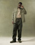 [ASOS DESIGN] ASOS DESIGN baggy cargo pants in dark green W29 L32 GREEN