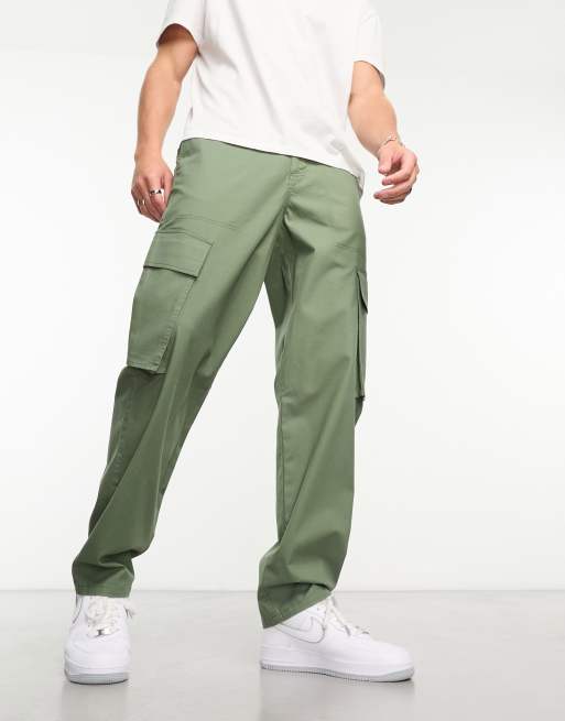 ASOS DESIGN baggy cargo pants in khaki