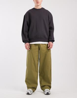 Asos Design Baggy Cargo Pants In Green