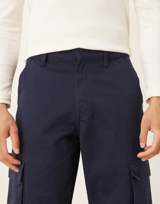 ASOS DESIGN baggy cargo pants in navy, 5 of 5