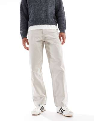 Asos Design Baggy Cargo Pants In White