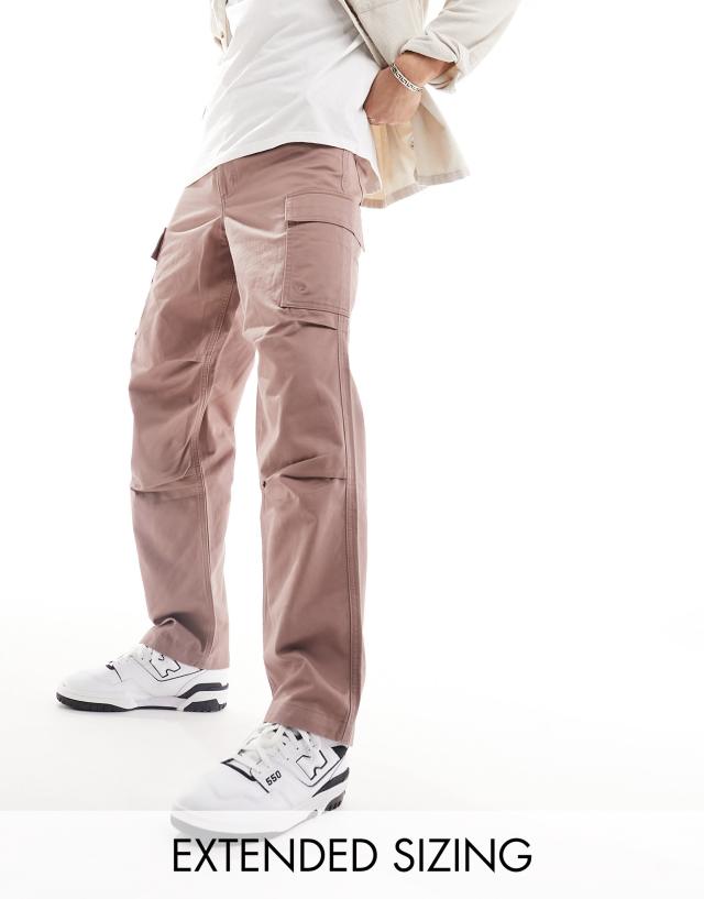 ASOS DESIGN - baggy cargo trouser in dusty pink