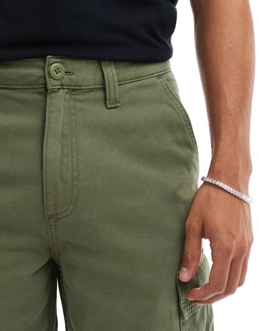 ASOS DESIGN baggy cargo trouser with knee pleats in khaki , 5 of 5