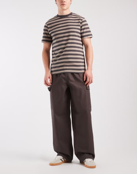 ASOS DESIGN baggy cargo trousers in brown - view 1