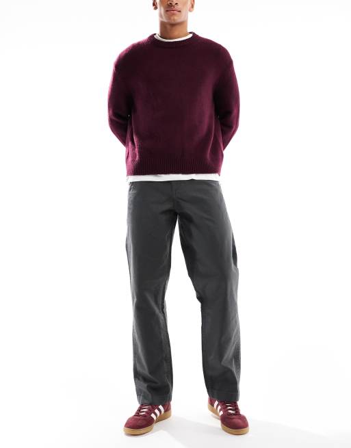 ASOS DESIGN baggy cargo trousers in charcoal canvas, 3 of 5