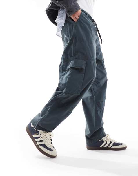 ASOS DESIGN baggy cargo trousers in navy - view 1