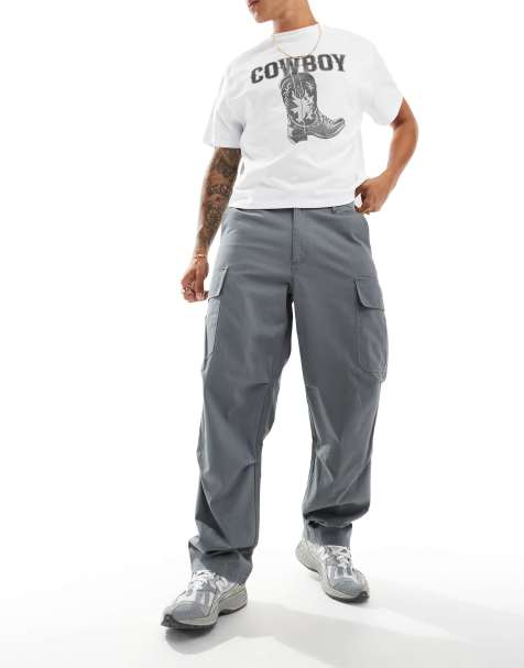 ASOS DESIGN - Baggy cargobroek in donkergrijs - view 1