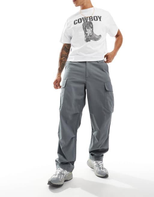 ASOS DESIGN - Baggy cargobroek in donkergrijs